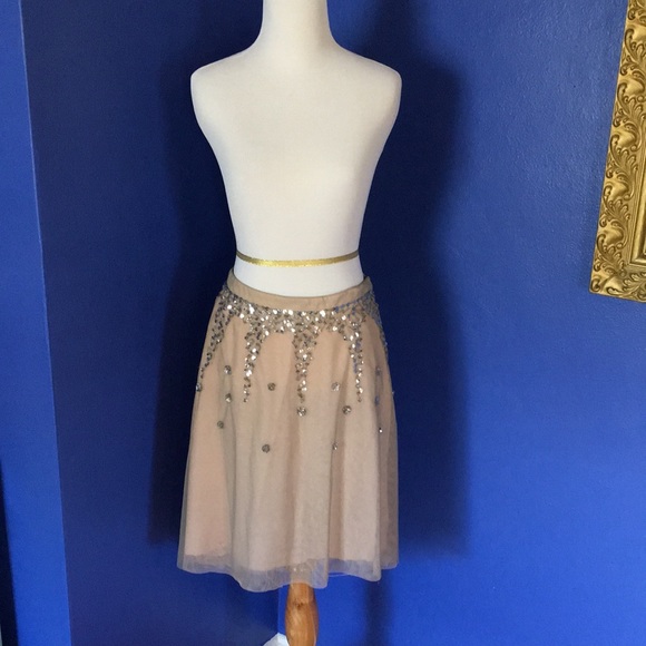 Vintage Y2K Lux brand tulle mesh silver sequin skirt ethereal pixie ballerina 🩰 - Picture 9 of 15